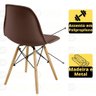 Conjunto Mesa de Jantar Redonda Marci Preta 120cm com 4 Cadeiras Eames Eiffel - Marrom - 4