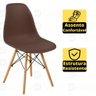Conjunto Mesa de Jantar Redonda Marci Preta 120cm com 4 Cadeiras Eames Eiffel - Marrom - 3