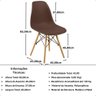 Conjunto Mesa de Jantar Redonda Marci Preta 120cm com 4 Cadeiras Eames Eiffel - Marrom - 5
