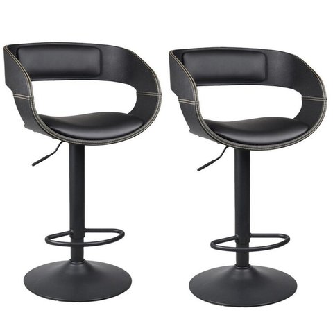 Kit com 2 Banquetas Alta com Encosto Base Disco Londrina