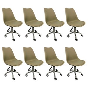 Kit 8 Cadeiras Escritório Secretária Decorativa Eames Chicago