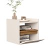 Kit 2 Mesas de Cabeceira Suspensa com Porta Basculante Michele Cor Off White / Nature - Comprar Move - 5