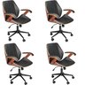 Kit com 4 Cadeiras de Escritório Diretor Giratória Saragoça - 1