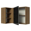 Ver imagem 5 de Armário Aéreo de Canto com Adega Acoplada Madesa Lux 1 Porta Rustic/Preto
