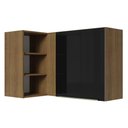 Ver imagem 1 de Armário Aéreo de Canto com Adega Acoplada Madesa Lux 1 Porta Rustic/Preto