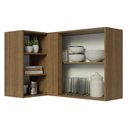 Ver imagem 4 de Armário Aéreo de Canto com Adega Acoplada Madesa Lux 1 Porta Rustic/Preto