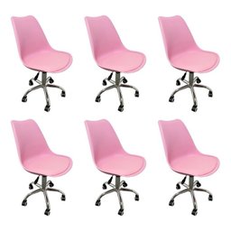 Kit 8 Cadeiras Escritório Secretária Decorativa Eames Chicago - 1