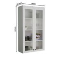 Ver imagem 4 de Cristaleira 80cm 2 Portas com Vidro Cozinha Sevilha Branco/Artico