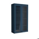 Ver imagem 3 de Cristaleira 80cm 2 Portas com Vidro Cozinha Sevilha Azul/Órion