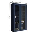 Ver imagem 4 de Cristaleira 80cm 2 Portas com Vidro Cozinha Sevilha Azul/Órion