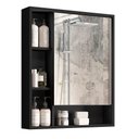 Ver imagem 1 de Armário de Banheiro com Espelheira 1 Porta Olimpia Espelho - Preto