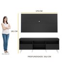 Ver imagem 6 de Rack Retrô com Painel para TV até 65" Multimóveis Flórida FG3133 Preto/Branco
