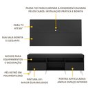 Ver imagem 3 de Rack Retrô com Painel para TV até 65" Multimóveis Flórida FG3133 Preto/Branco