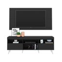 Ver imagem 1 de Rack Retrô com Painel para TV até 65" Multimóveis Flórida FG3133 Preto/Branco
