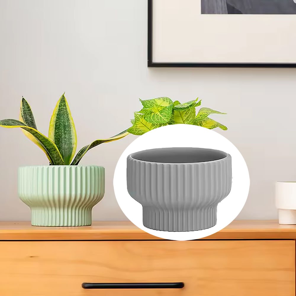 Vaso Cachepot de Cerâmica para Ambientes Internos e Externos Grande 19,6x13cm Urban - 4