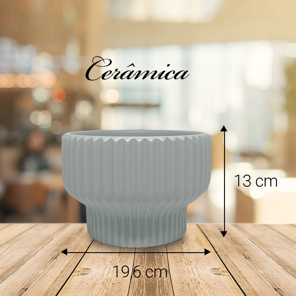 Vaso Cachepot de Cerâmica para Ambientes Internos e Externos Grande 19,6x13cm Urban - 6