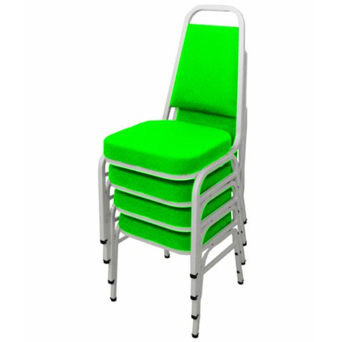 Kit com 4 Cadeiras Empilháveis Linha Hotel Plus Verde