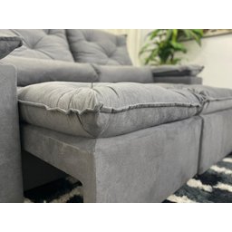 Sofá Retrátil Reclinável Grécia 2 Módulos K52 Plus Cinza - 9