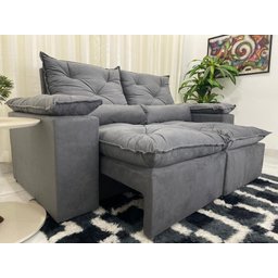 Sofá Retrátil Reclinável Grécia 2 Módulos K52 Plus Cinza - 2