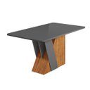 Ver imagem 1 de Mesa de Jantar 6 Lugares Retangular Tampo de Vidro/MDF Xangai Cobre/Grafite - Casa Giulia