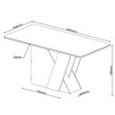 Ver imagem 3 de Mesa de Jantar 6 Lugares Retangular Tampo de Vidro/MDF Xangai Cobre/Grafite - Casa Giulia