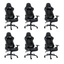 Ver imagem 1 de Kit 6 Cadeiras Gamer Giratória Fair Play Preto