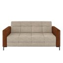 Ver imagem 5 de Sofá Living Decorativo Houston 2 Lugares 160cm Pés em Metal Linho/PU Bege Escuro/ Marrom G33 - Gran