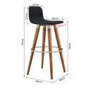 Ver imagem 5 de Kit 3 Banquetas Altas Luxo Versatil Aço Champanhe Linho Preto Base Carvalho