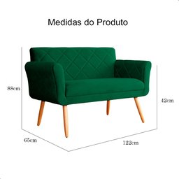 Namoradeira Decorativa Isabela Pés Palito Suede Verde - Ds Estofados - 4