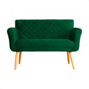 Ver imagem 3 de Namoradeira Decorativa Isabela Pés Palito Suede Verde - Ds Estofados