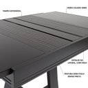 Ver imagem 5 de Conjunto Sala de Jantar Mesa Extensível 105/148 Tampo Vidro 06 Cadeiras Assento Estofado Ébano Preto