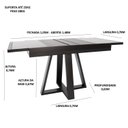 Ver imagem 3 de Conjunto Sala de Jantar Mesa Extensível 105/148 Tampo Vidro 06 Cadeiras Assento Estofado Ébano Preto