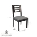 Ver imagem 4 de Conjunto Sala de Jantar Mesa Extensível 105/148 Tampo Vidro 06 Cadeiras Assento Estofado Ébano Preto