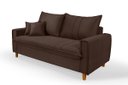 Ver imagem 1 de Sofa Living com Bau Multiuso 3 Lugares Suede Pes em Madeira: Marrom