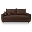 Ver imagem 4 de Sofa Living com Bau Multiuso 3 Lugares Suede Pes em Madeira: Marrom
