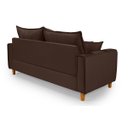 Ver imagem 5 de Sofa Living com Bau Multiuso 3 Lugares Suede Pes em Madeira: Marrom