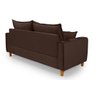 Sofa Living com Bau Multiuso 3 Lugares Suede Pes em Madeira: Marrom - 5