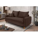 Ver imagem 2 de Sofa Living com Bau Multiuso 3 Lugares Suede Pes em Madeira: Marrom
