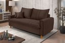 Ver imagem 2 de Sofa Living com Bau Multiuso 3 Lugares Suede Pes em Madeira: Marrom