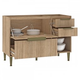 Balcão de Cozinha 2 Portas 3 Gavetas Carvalho Bp740 - Fellicci - 2