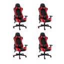 Ver imagem 1 de Kit 4 Cadeiras Gamer Giratória One Shot Preto/Vermelho