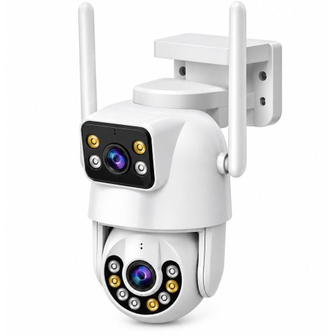 Câmera de Segurança Externa Dual Lens HD 360° Wi-Fi 2 Lentes
