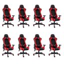 Ver imagem 1 de Kit 8 Cadeiras Gamer Giratória One Shot Preto/Vermelho