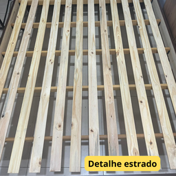 Cama Casal Madeira Maciça Estrado Reforçado Pérola Imbuia - 2