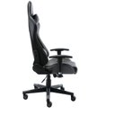 Ver imagem 4 de Kit 6 Cadeiras Gamer Giratória em Couro One Shot Preto/Cinza