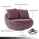 Ver imagem 4 de Poltrona Sala de Estar Decorativa Giratória com Almofadas Afrodite Veludo Rosê G45 - Gran Belo