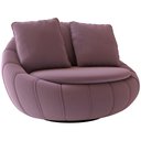 Ver imagem 2 de Poltrona Sala de Estar Decorativa Giratória com Almofadas Afrodite Veludo Rosê G45 - Gran Belo