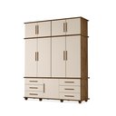 Ver imagem 1 de Guarda Roupas Londres 100% Mdf C/ 9 Portas 6 Gavetas Pés Madeira - Luapa - Malbec/off White