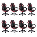 Ver imagem 1 de Kit 8 Cadeiras Gamer Giratória Regulavel Quest Preto/Vermelho
