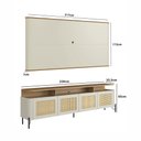 Ver imagem 3 de Rack com Painel 220cm Porta Sextava e Pés em Metal 100% Mdf Cor:louro e Luna com Preto